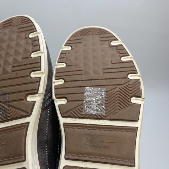 Riverstone Grey Gun smoke Leather Dress Shoes Zipper / Lace Preppy Men Sz 9 US - Picture 7 of 13